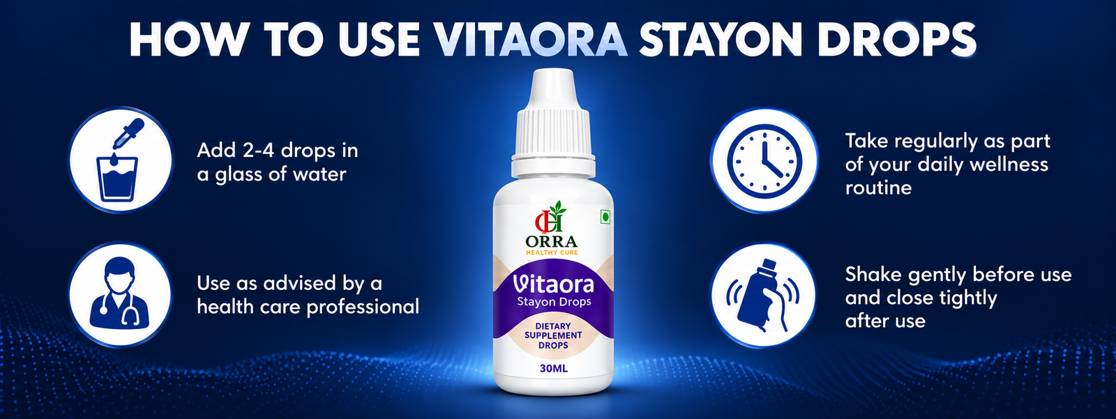 Vitaora Stayon Drops usage information